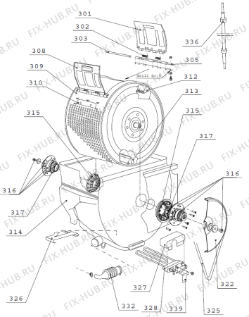 Взрыв-схема стиральной машины Asko W402 A12002001 RU   -White compact (403015, A12002001) - Схема узла 03