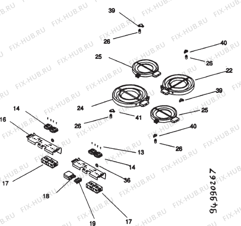 Взрыв-схема плиты (духовки) Zanussi DCH627X - Схема узла Section 2