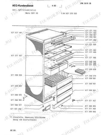 Взрыв-схема холодильника Aeg S3201KG - Схема узла Housing 001