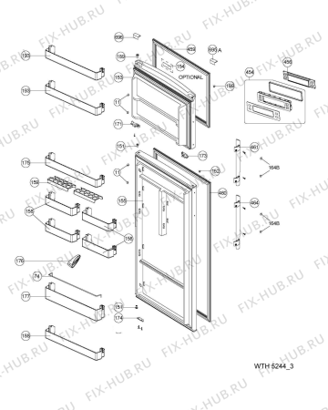 Схема №1 WTH5244 NFM с изображением Полка для холодильника Whirlpool 482000096507