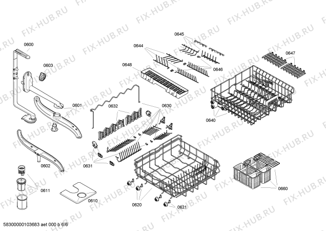 Взрыв-схема посудомоечной машины Bosch SGS09T22EU Logixx - Схема узла 06