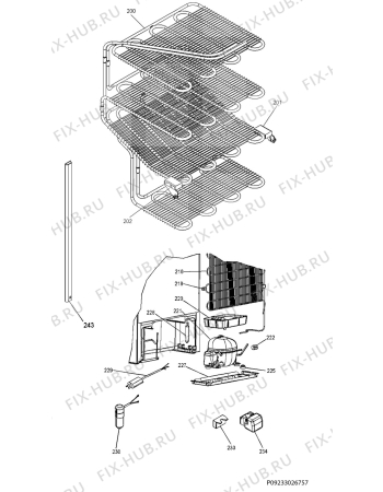 Взрыв-схема холодильника Electrolux EK30211RWE - Схема узла Cooling system 017