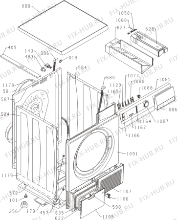 Схема №3 D844BJ (483472, SP10/220) с изображением Обшивка для стиральной машины Gorenje 483531