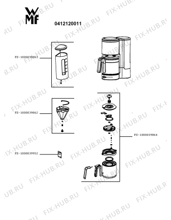 Схема №1 0412120011 с изображением Держатель фильтра для кофеварки (кофемашины) Seb FS-1000039862