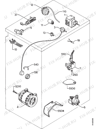 Взрыв-схема стиральной машины Zanussi FL573CN - Схема узла Electrical equipment 268