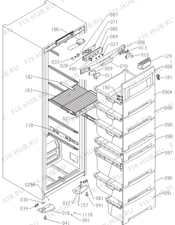 Схема №1 FN6181OX-L (376128, ZOF2467CB) с изображением Ящик (корзина) для холодильника Gorenje 327049