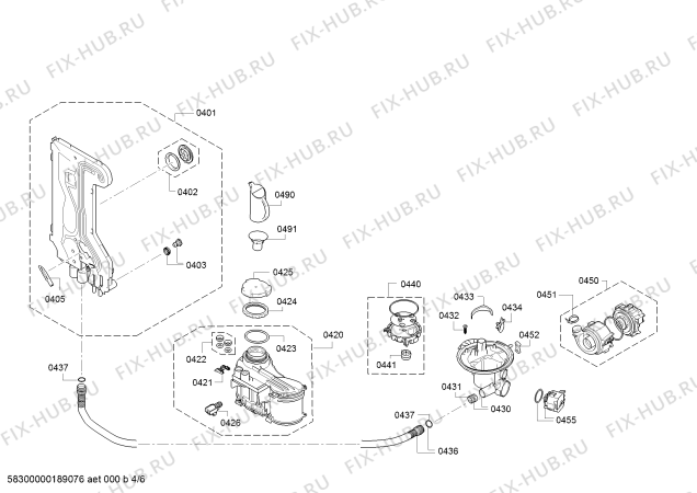 Схема №2 SPS40E02RU с изображением Силовой модуль запрограммированный для электропосудомоечной машины Bosch 12017290