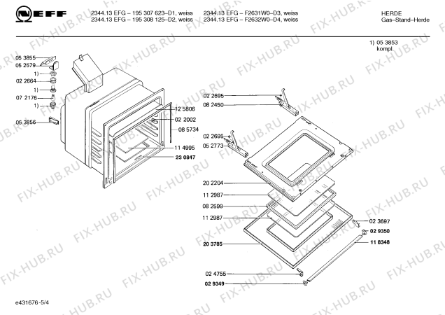 Взрыв-схема плиты (духовки) Neff 195307623 2344.13EFG - Схема узла 04