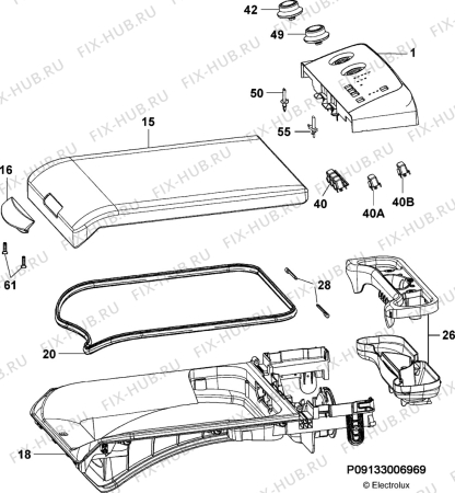 Взрыв-схема стиральной машины Electrolux EWB65210W - Схема узла Command panel 037