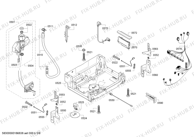Схема №1 CG5A01J5 с изображением Панель управления для электропосудомоечной машины Bosch 00790524