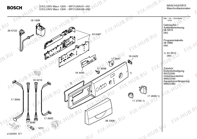 Схема №2 WFO120A Exclusiv Maxx WFO 120A с изображением Панель управления для стиральной машины Bosch 00433912