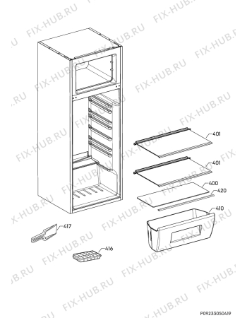 Взрыв-схема холодильника Ikea SVS112/14 60282346 - Схема узла Internal parts