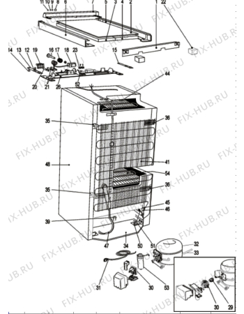 Взрыв-схема холодильника Zanussi ZFU325W - Схема узла Electrical equipment 268