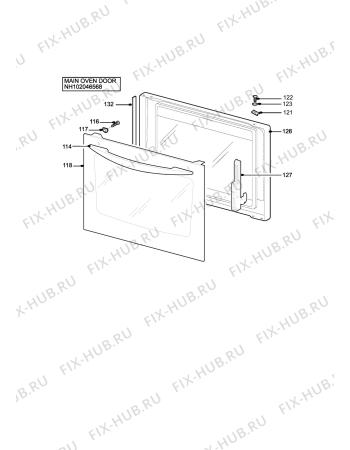 Взрыв-схема плиты (духовки) Electrolux EOG900SVN - Схема узла H10 Main Oven Door (large)