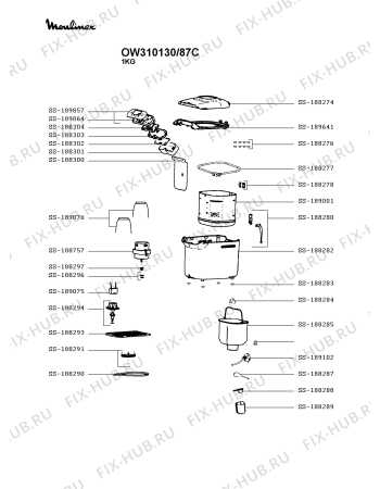 Схема №1 OW310130/89 с изображением Крышечка для хлебопечи Moulinex SS-188274