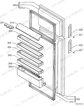 Взрыв-схема холодильника Zanussi ZD29/8LR - Схема узла Door 003