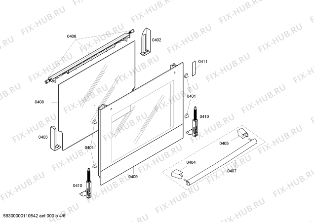 Схема №1 HEN100470 с изображением Фронтальное стекло для духового шкафа Bosch 00472070