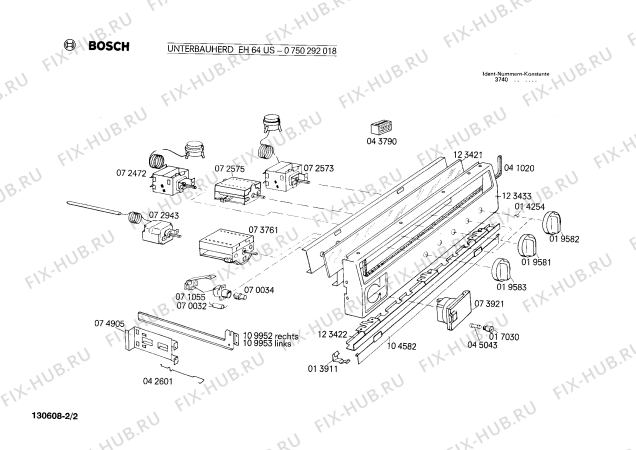 Взрыв-схема плиты (духовки) Bosch 0750292018 EH64US - Схема узла 02