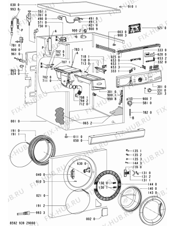 Схема №2 AWO/D 9941 с изображением Декоративная панель для стиральной машины Whirlpool 480111100487