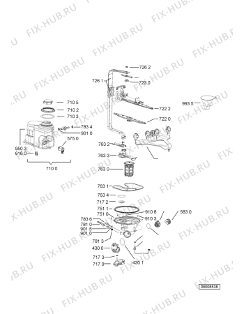 Взрыв-схема посудомоечной машины Whirlpool ADG 9643 - Схема узла