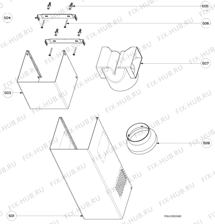 Взрыв-схема вытяжки Zanussi ZHC600N - Схема узла Section 4