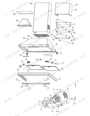 Взрыв-схема вытяжки Zanussi ZHC913N - Схема узла Commands