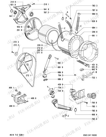 Схема №2 WA 4341/1-CH с изображением Переключатель (таймер) для стиралки Whirlpool 481228218736