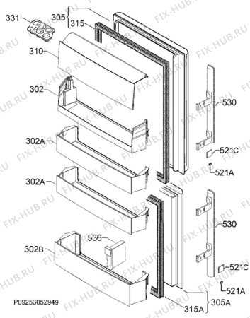Взрыв-схема холодильника Electrolux EN12900AX - Схема узла Door 003