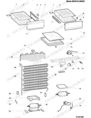 Взрыв-схема холодильника Indesit RG1141UK (F018357) - Схема узла