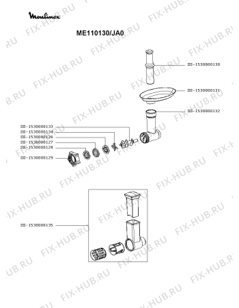 Схема №1 ME110130/JA0 с изображением Провод для электрошинковки Moulinex SS-1530000146