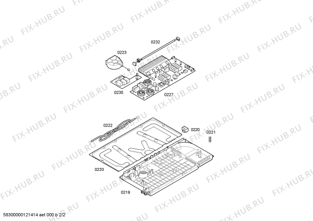 Взрыв-схема плиты (духовки) Bosch PIF675A01E - Схема узла 02