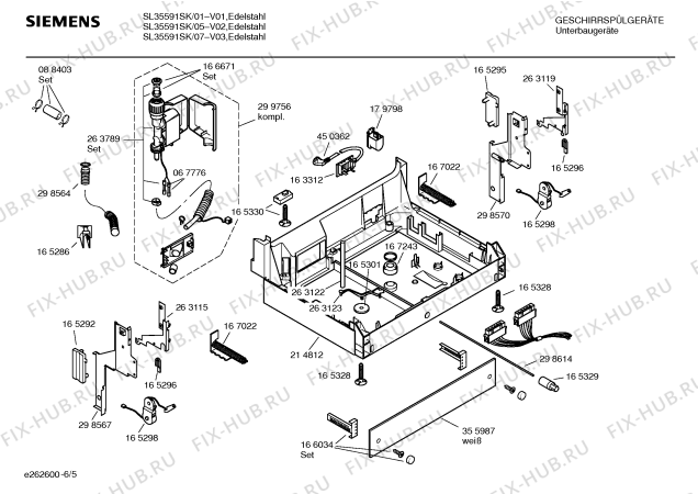 Взрыв-схема посудомоечной машины Siemens SL35591SK - Схема узла 05