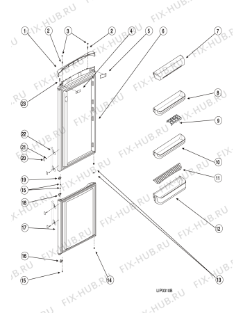 Взрыв-схема холодильника Hotpoint-Ariston RMBA2200LXH (F066979) - Схема узла