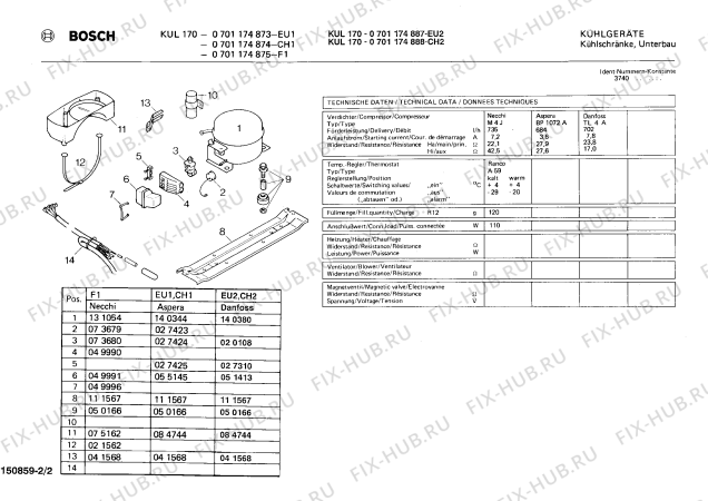 Взрыв-схема холодильника Bosch 0701174888 KUL170 - Схема узла 02