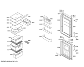 Схема №1 KG39NX74 с изображением Дверь морозильной камеры для холодильника Siemens 00710104