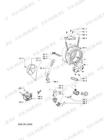 Взрыв-схема стиральной машины Whirlpool AWO 466 - Схема узла