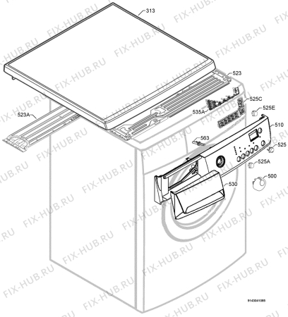 Взрыв-схема стиральной машины Zanussi ZWH6195 - Схема узла Command panel 037