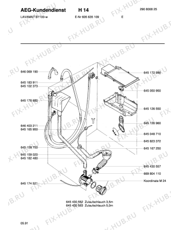 Взрыв-схема стиральной машины Aeg LAVB1100 W - Схема узла Hydraulic System 272