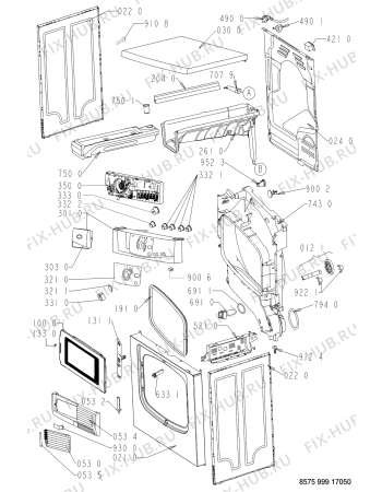 Схема №1 AWZ 9995 с изображением Обшивка для сушилки Whirlpool 481245215879