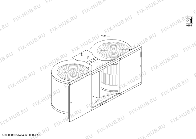 Схема №1 VTN1000F с изображением Ремкомплект для вытяжки Bosch 00654377