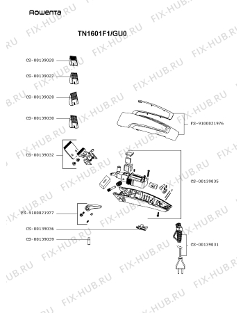 Схема №1 TN1601F0/GU0 с изображением Микронасадка для электрофена Rowenta CS-00139032