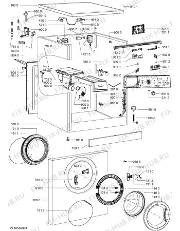 Схема №1 NEVADA 1400 с изображением Модуль (плата) для стиральной машины Whirlpool 481010560969