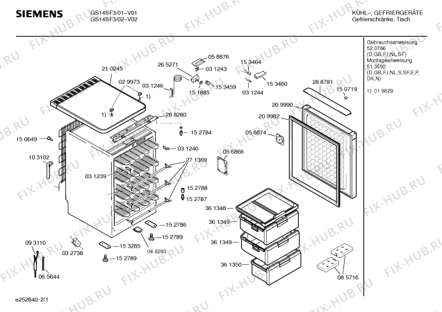 Схема №1 GS12S493GB с изображением Инструкция по эксплуатации для холодильника Siemens 00520786