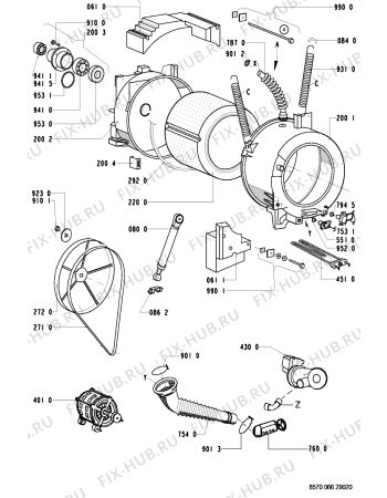 Схема №2 F 542 с изображением Рукоятка для стиралки Whirlpool 481949878479