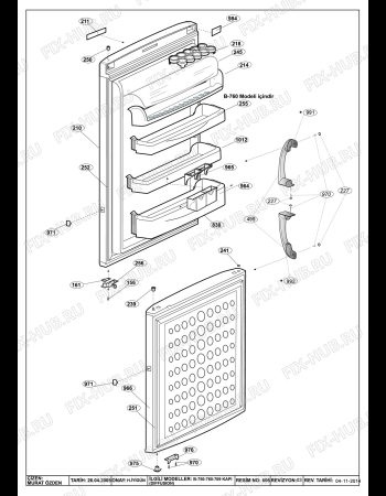 Взрыв-схема холодильника Beko BEKO CHE 33200 (7202448713) - DOOR ACCESSORIES (B-750-760 DIFFUSION)