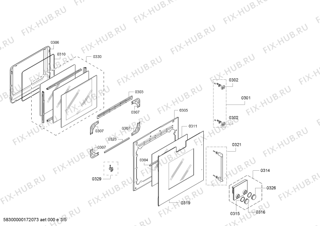 Схема №2 BOP210101 с изображением Фронтальное стекло для духового шкафа Bosch 00770284