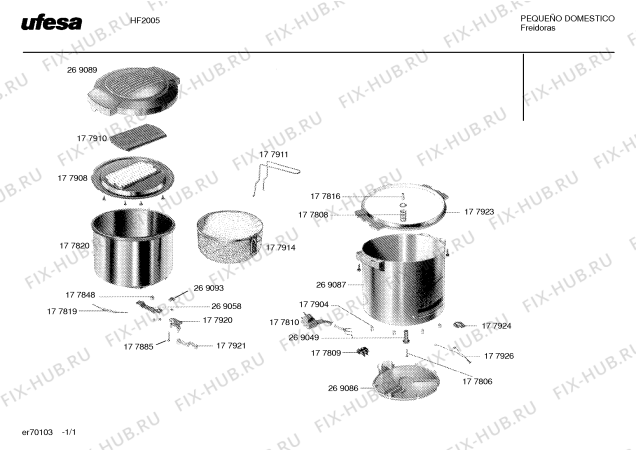 Схема №1 HF2005 с изображением Ручка для электрофритюрницы Bosch 00177911