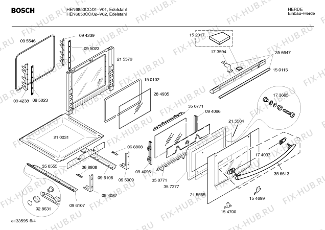 Схема №2 HEN6850CC с изображением Инструкция по эксплуатации для электропечи Bosch 00527103