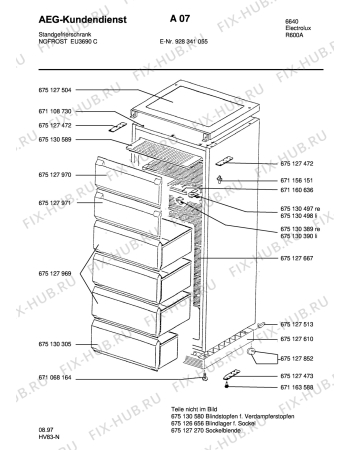 Взрыв-схема холодильника Electrolux EU3690C - Схема узла Section1