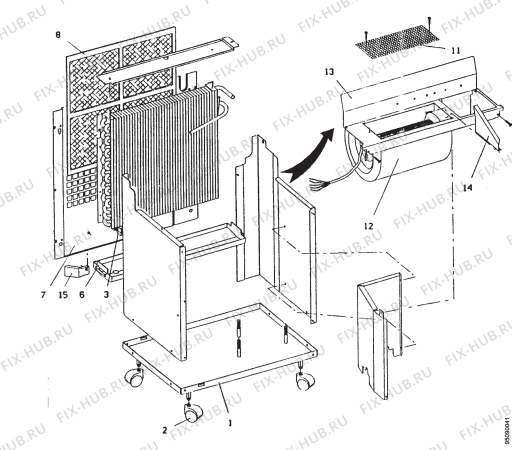 Взрыв-схема кондиционера Electrolux JT1200 - Схема узла Section 3